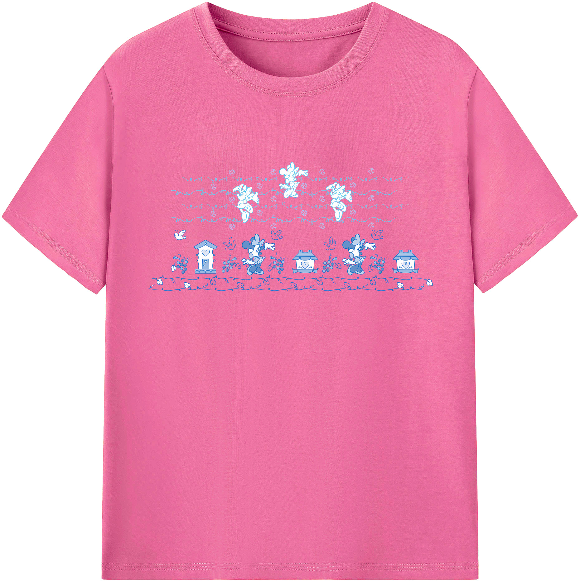 （画像用） ミッキーマウス Mickey Mouse レディースカジュアルプリントTシャツ（綿100％）